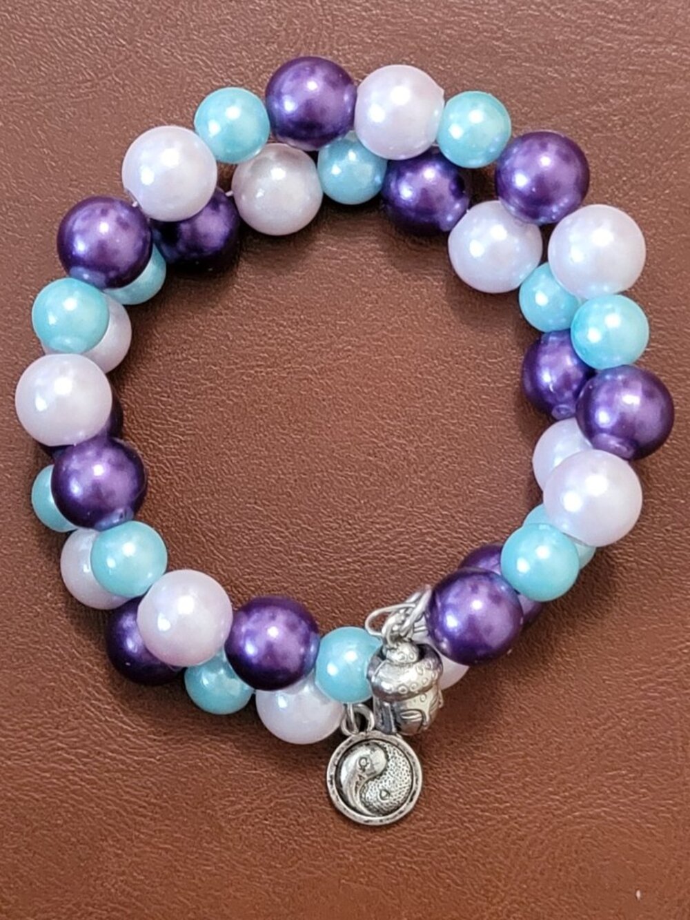 Vibrant Purple Blue White Pink Turquoise Beads Wrist Wraps